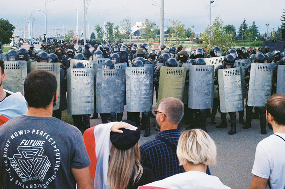 Demonstration gegen Lukaschenko. The March of Peace and Independence, Minsk, Belarus.