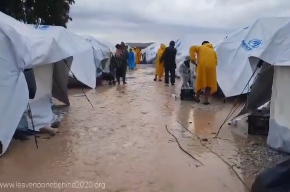 Foto des überschwemmten Flüchtlingslagers