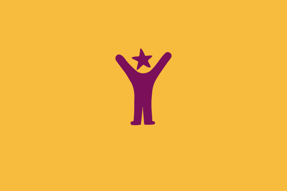 Logo der EU-Jugendkonferenz: Eine Strichfigur mit Sternenkopf hebt die Arme.